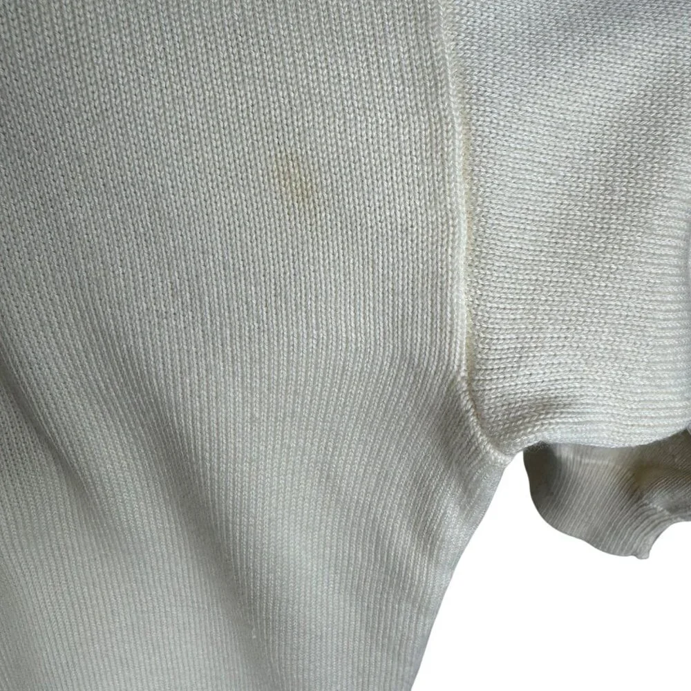 Michael Kors Womens Open Front Cardigan Sweater‎ Medium Ivory Cotton & Rayon